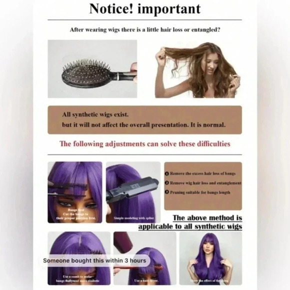 Balayage Blond and Brown hair Wig bangs - Picture 7 of 8